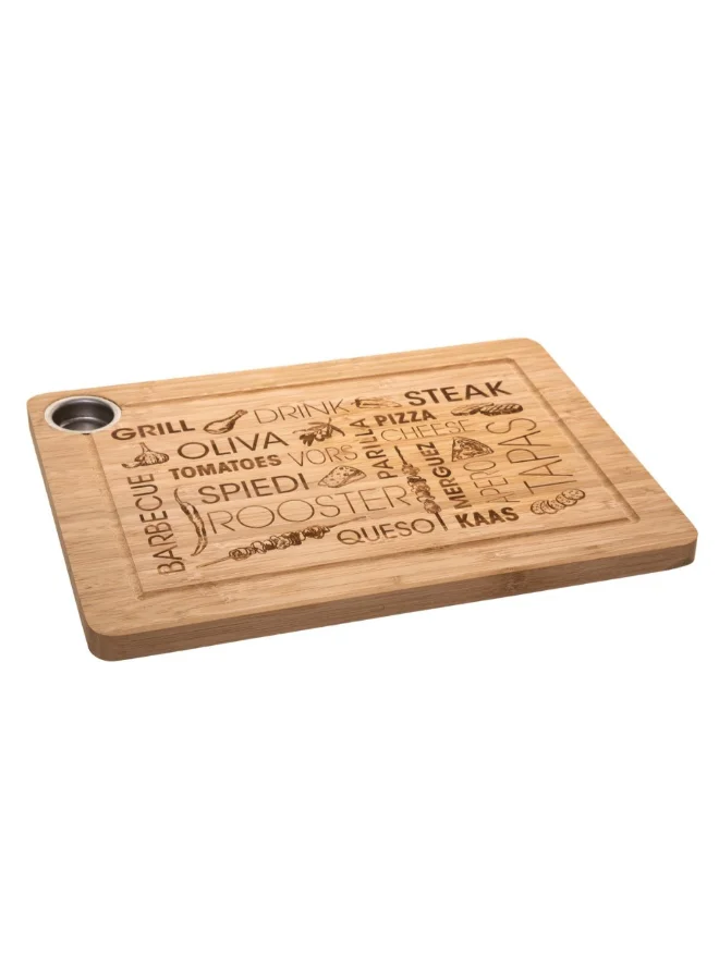 Five Simply Smart Word Rectangular Bamboo Cutting Board Brown 38 x 28 cm 125130A